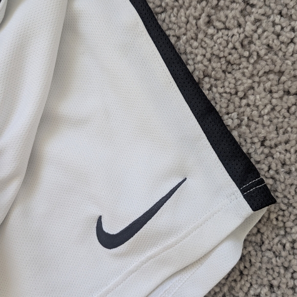 Nike Dri-FIT White Soccer Shorts with Black Accents - Picture 3 of 4